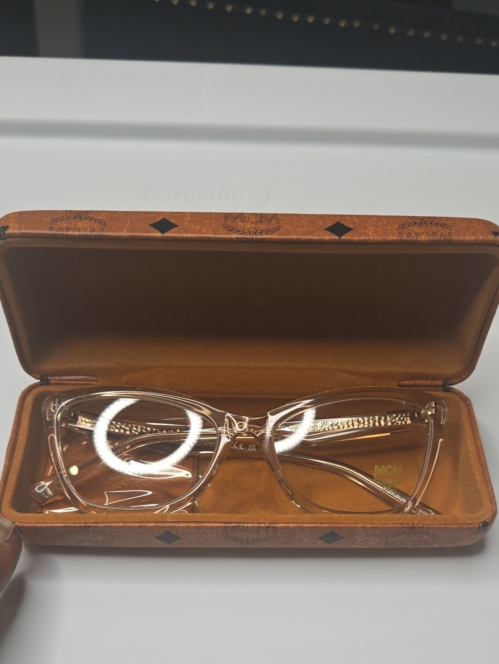 MCM Transparent Champagne Cat-Eye Glasses